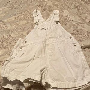 No boundaries white overall shorts